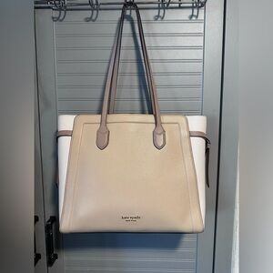 Kate Spade Beige and White Shoulder Bag